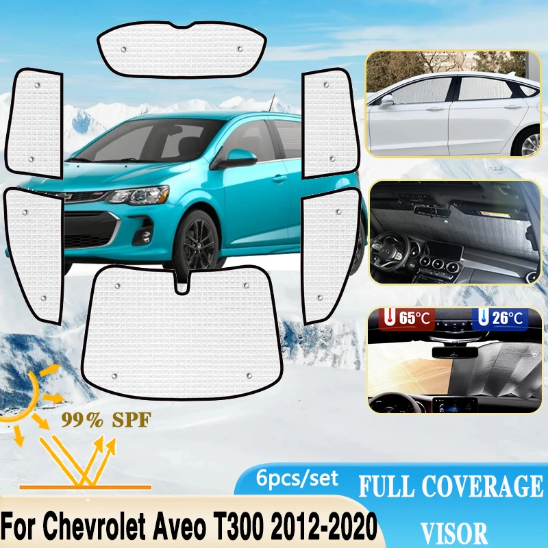 For Chevrolet Aveo T300 Accessories Sonic Holden Barina 2012~2020 Sedan Hatchback Car Windshield Sunshades Sun Protection Visor