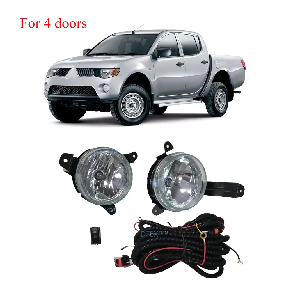 

1 Set 4 Doors Fog Lamp Kit for L200 2006-2008 Full Set with Bulbs Wire and Switch for Triton Pick Up Clearance Light Kit