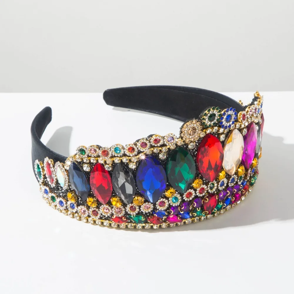 

Luxury Full Diamond Rhinestone Headbands Non-slip Hoop Design Hoop Hairband Super Flash Diamond Crown Hairband Hair Accessories