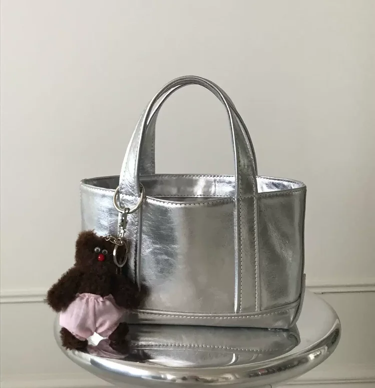 

Modern Neutral Sle Large Capaci Silver Handbag Dongda Gate New Practical Simple Faion Women's Tote Bag Trendy All-Match