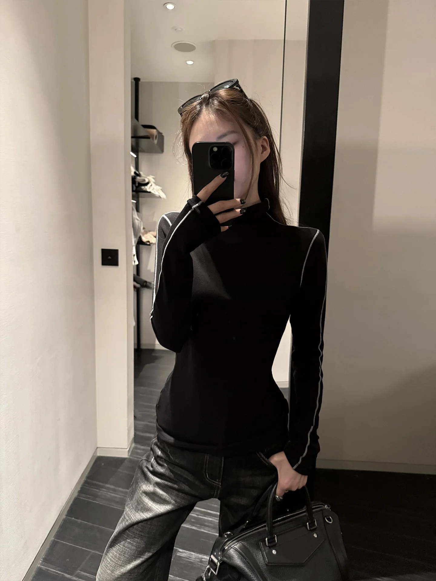 

Женская трикотажная водолазка YOLO OP Rel из смесовой шерсти с цветными блоками, с высоким воротом и длинным рукавом, облегающая, для осени и зимы