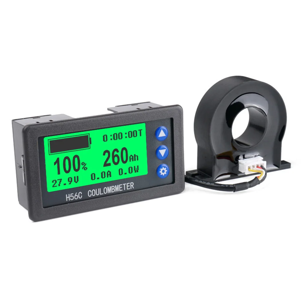 Battery Monitor Hall Sensor Coulomb Tester DC 9-100v 100A-400A Voltmeter Ammeter Battery Capacity Coulometer for RV Car Golf Car