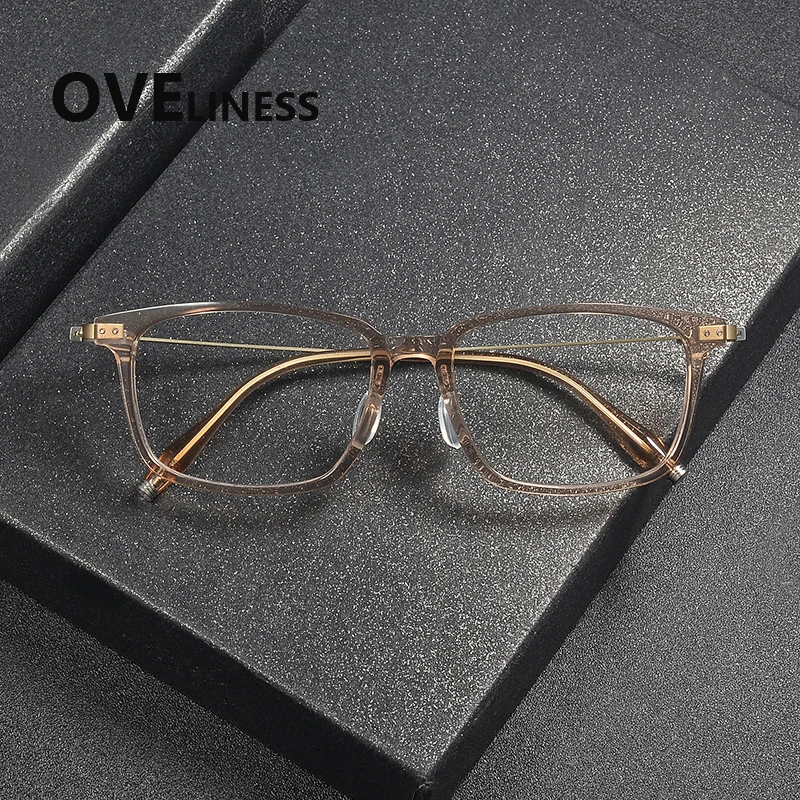 

2026 Acetate Titanium Glasses Frame for Men Retro Vintage square Eyeglasses frames Women Japanese Spectacles Ultralight Eyewear