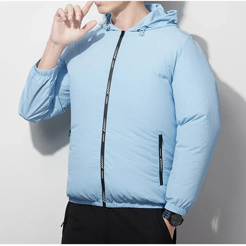 

Cooling Fishing Jacket with Fan Men Women USB Rechargeable Sun Protection Hooded Outdoor Air Conditioner Shirt Couple Summer