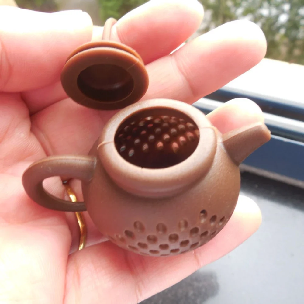 1Pcs Creative Teapot-Shape Tea Infuser Strainer Silicone Tea Bag Leaf Filter Diffuser Teaware Kitchen Gadget Teapot Accessoryчай