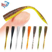 Rosewood 48mm TPR Floating Micro Bait Needle Tail Ajing Soft Worm Fishing Lure Swimbaits Jig Rockfish Drop Shot Ocean Sea 20pcs