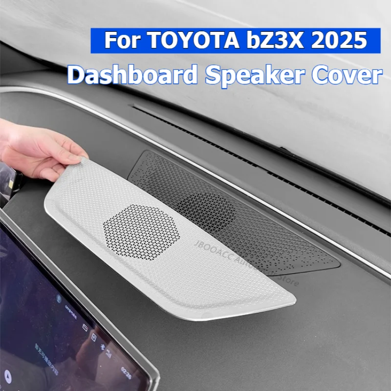 

For TOYOTA bZ3X 2025 Dashboard Speaker Cover Stainless Steel Car Styling Horn Dust Proof outlet Cover Trim Protector Sticker