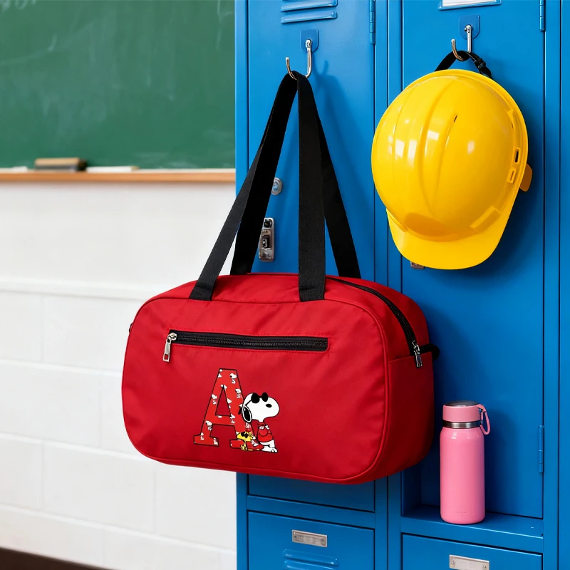 

Snoopy Oxford Cloth Luggage Bag Fashionable Anime Pattern Handbag Large Capacity Travel Crossbody Bag Friend's Birthday Gift