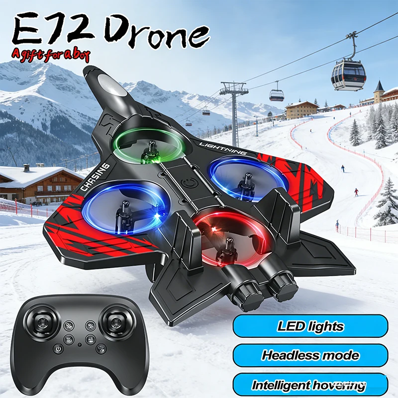 

E72 High-Performance Foam Aircraft Stunt Intelligent Fixed Height Hover 360 ° Turn UAV Remote Control fighter New Year Toy Gifts