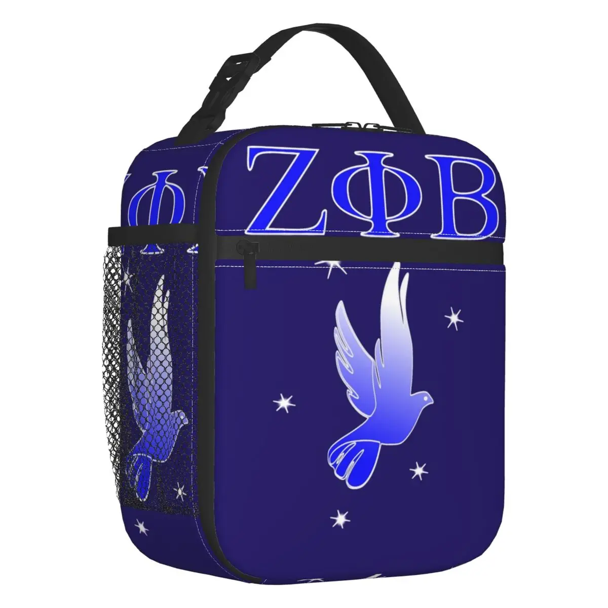 Custom Zeta Phi Beta And 5 Stars Lunch Bag Women Cooler Thermal Insulated Lunch Boxes for Children School