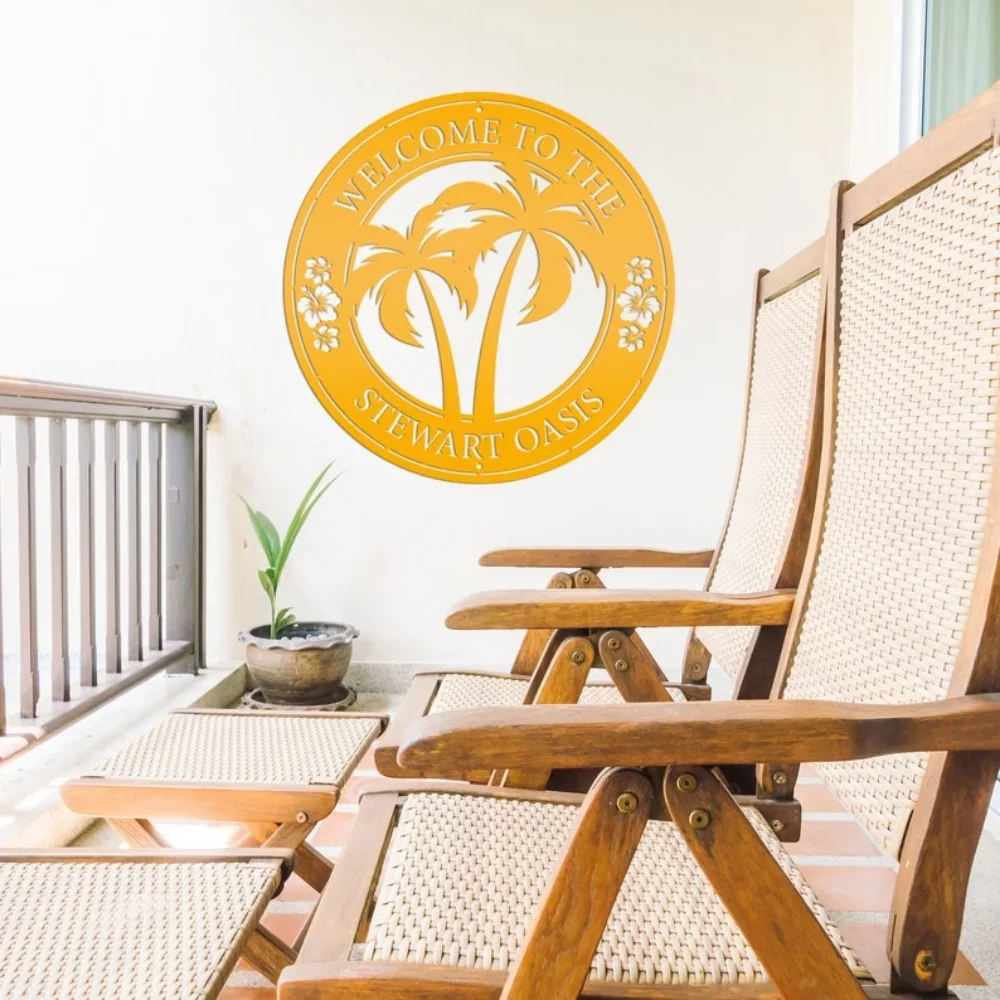 Personalized Tropical Patio Sign Custom Pool Decor Unique Tropical Sign Outdoor Space Summer Vibes kayfun