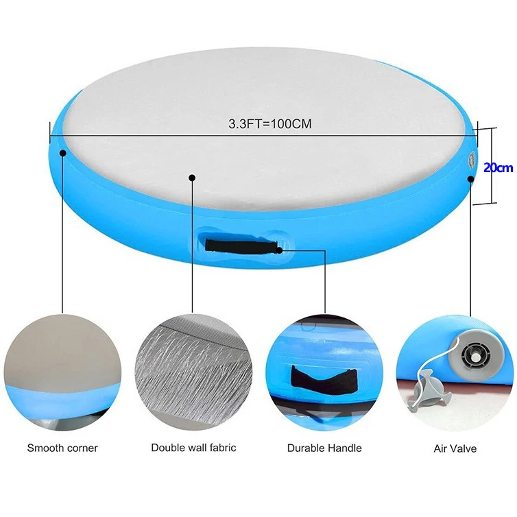 Inflatable Air Spot for Yoga Gym Training Fitness Diameter 1m,Thick 20cm Circle Pad High Elasticity Durable Sit in Meditation