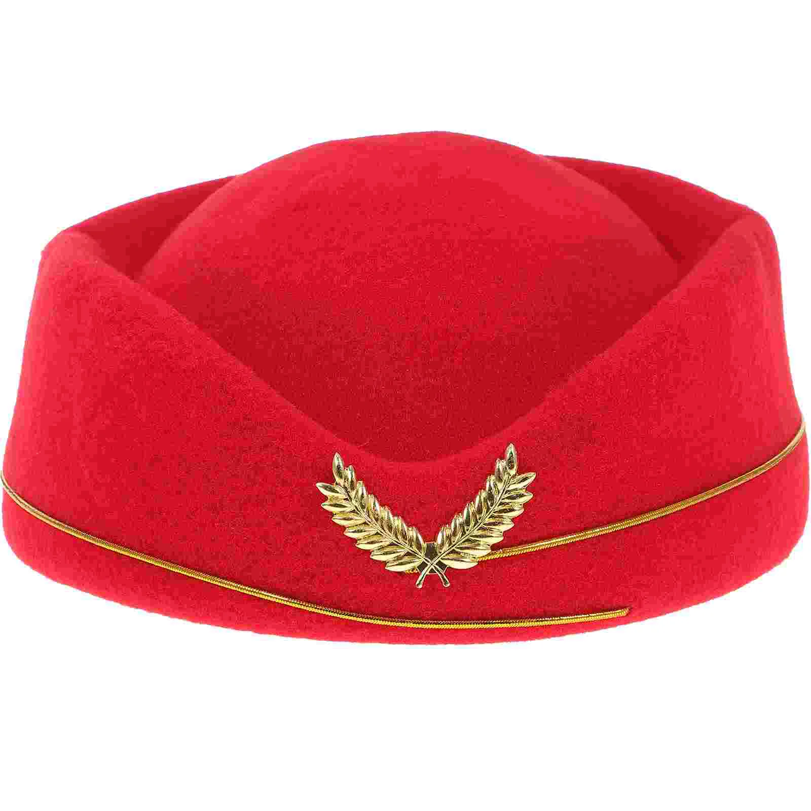 Air Stewardess Hat Cap Women's Hats & Caps Pill Box Flight Attendant Costume Woman