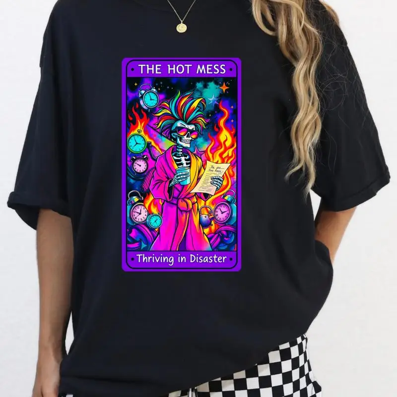 Thriving in Disaster T Shirt for Humor Lovers Perfect Halloween Casual Wear Colorful Design