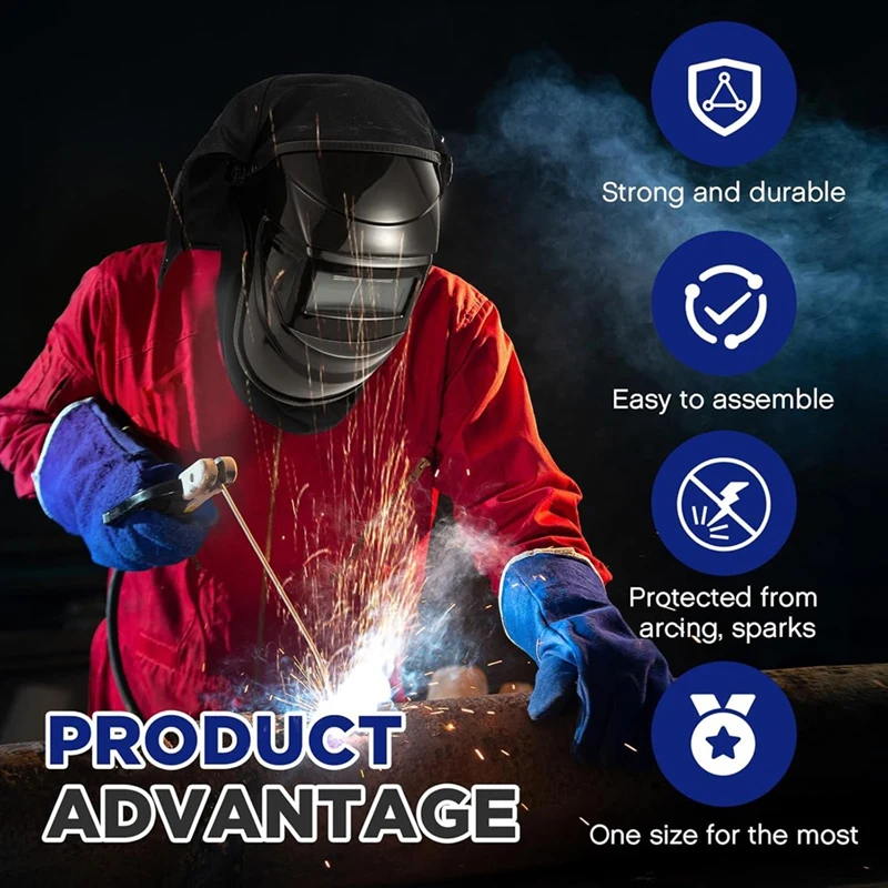 M11K-2 Pcs Welding Helmet Cover And Helmet Bib Set, Welding Accessories With Press Fit Seal For Welding Neck Protection