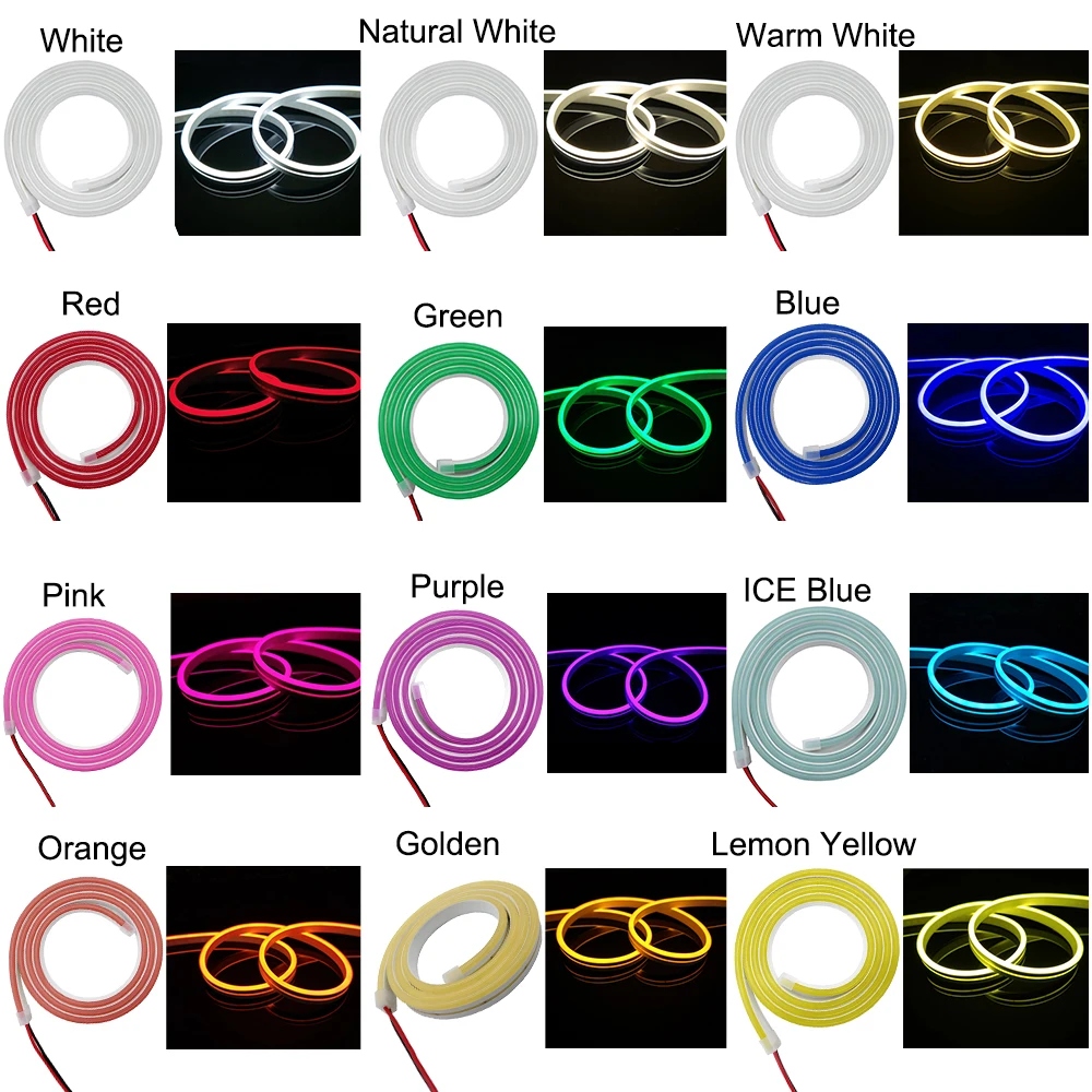 12V Led Strip Waterproof 2835 120Led/m Ribbon Led Neon Light Strip 12V IP67 White/Warm White Red Green Blue Pink Yellow Led Tape