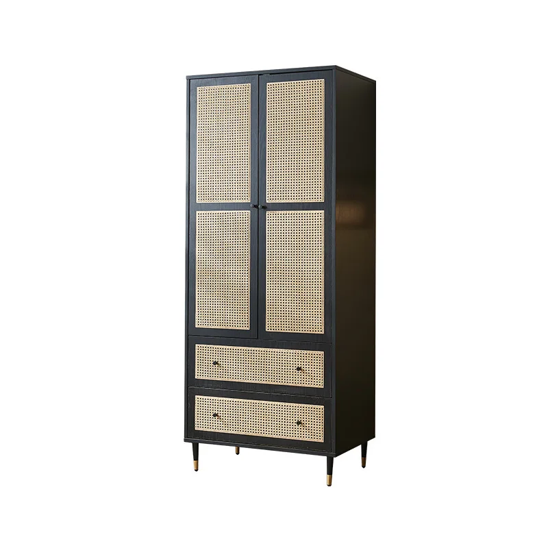 

Nordic rattan wardrobe modern simple bedroom household small apartment locker