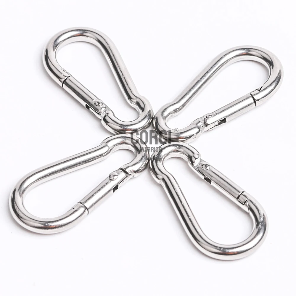 M4 M5 M6 M7 M8 M10 M11 M12 Stainless Steel 304 Keychain Carabiner 1-5pcs Small Clips Spring Snap Hook Climbing Carabiners Clips