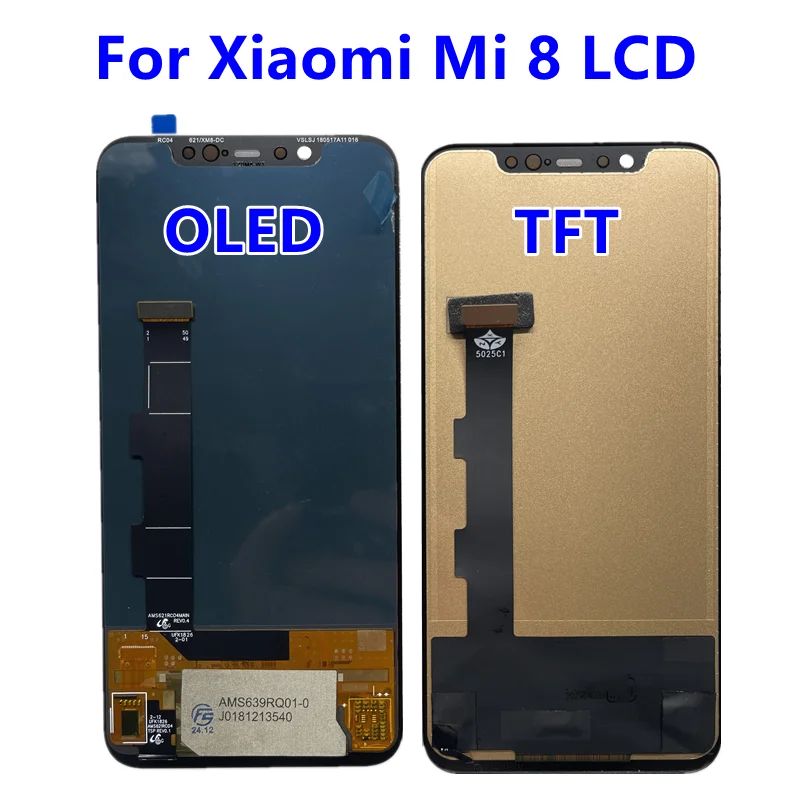 Layar Asli 6.21 ''untuk Xiaomi Mi 8 Rakitan Digitizer Layar Sentuh LCD dengan Bingkai untuk Suku Cadang Perbaikan Pengganti Xiaomi Mi8