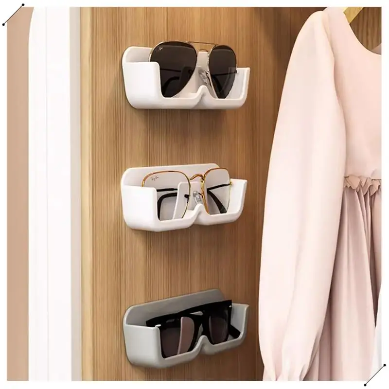 15PCS Glasses Storage Box Punch-Free High-End Sunglass Showcase Glasses Display Cabinet Storage Box Sunglass Organizer Durable