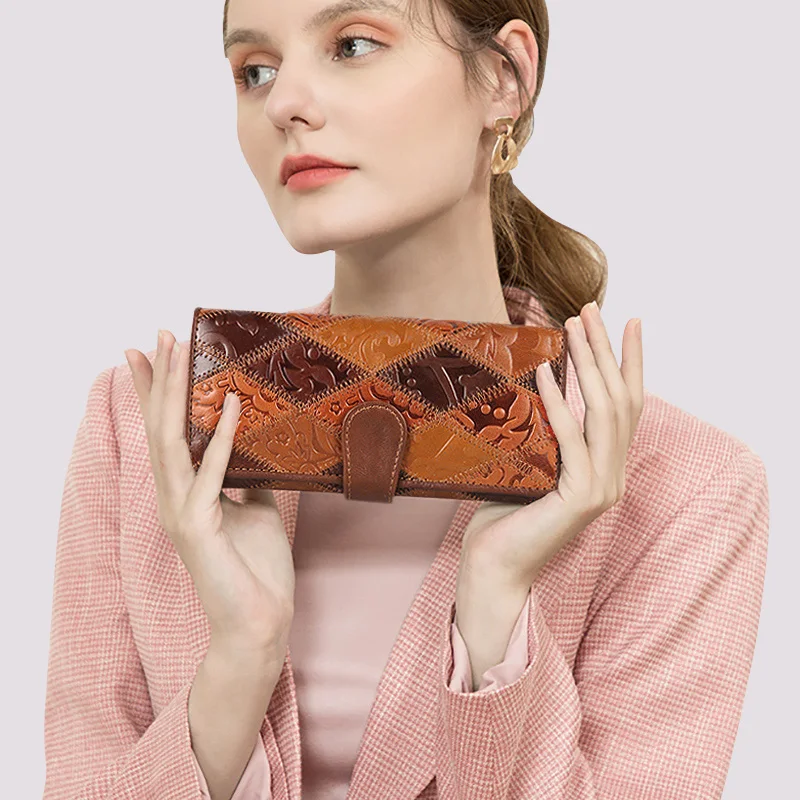 

Длинный женский кошелек из натуральной кожи, бесплатная доставка, женский клатч, дизайнерские роскошные женские кошельки