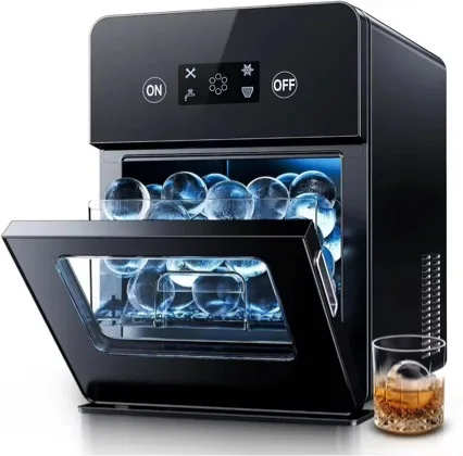 

Desktop Home Small Commercial Ice Hockey Ice Machine, Whiskey Ball Ice