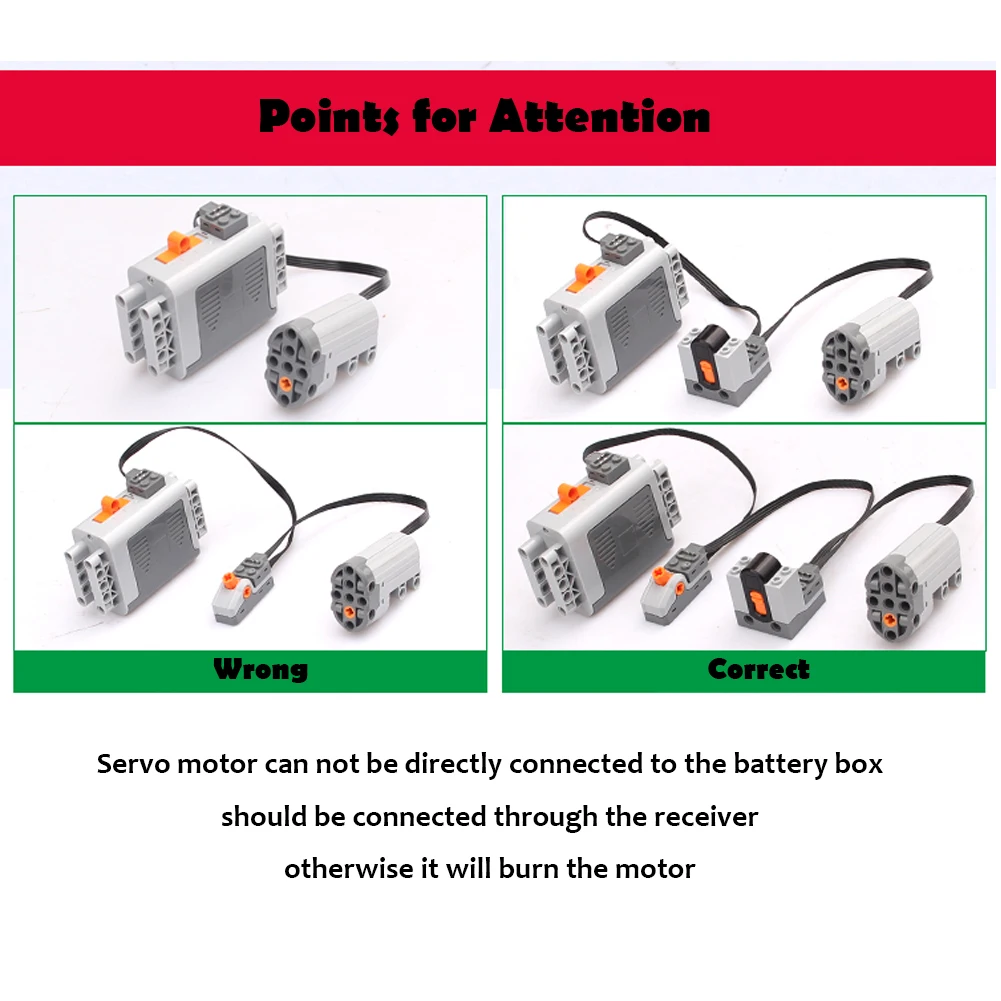 Technik Power Functions Kit de moteurs 2 moteurs M, 1 télécommande, 1 boîte à piles, 2 câbles d'extension, pour blocs de construction, voitures, blocs de serrage MOC, compatible avec Lego (A
