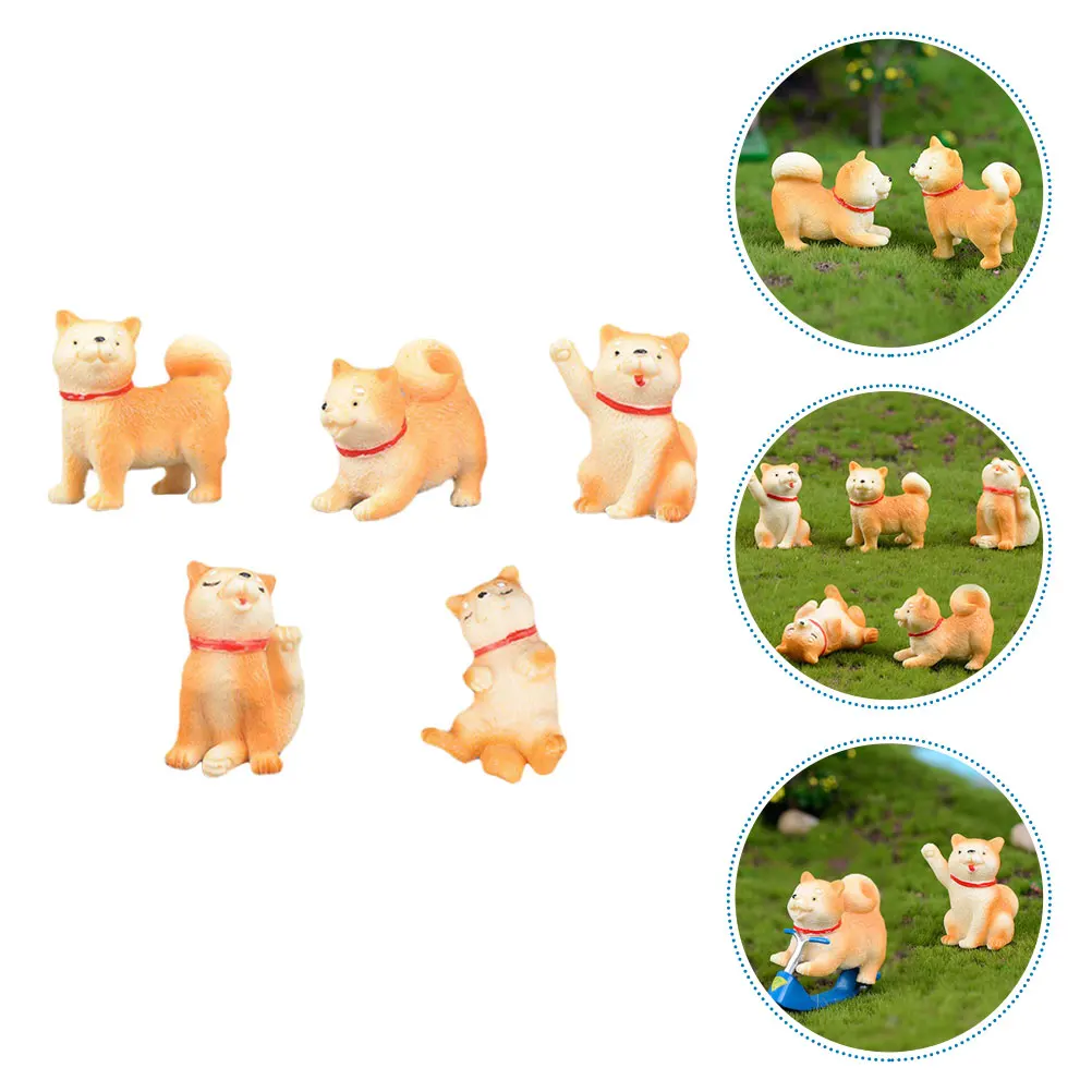 

5pcs Mini Autumn Dog Puppy Ornaments Desktop nishings Decorative Craft Puppy Desktop Decoration Dog Ornament Home