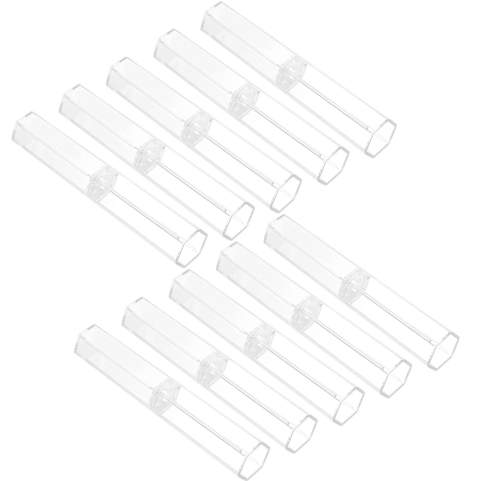 

10 Pcs Hexagonal Pen Box Packaging Case Storage Small Plastic Pens Cases Acrylic