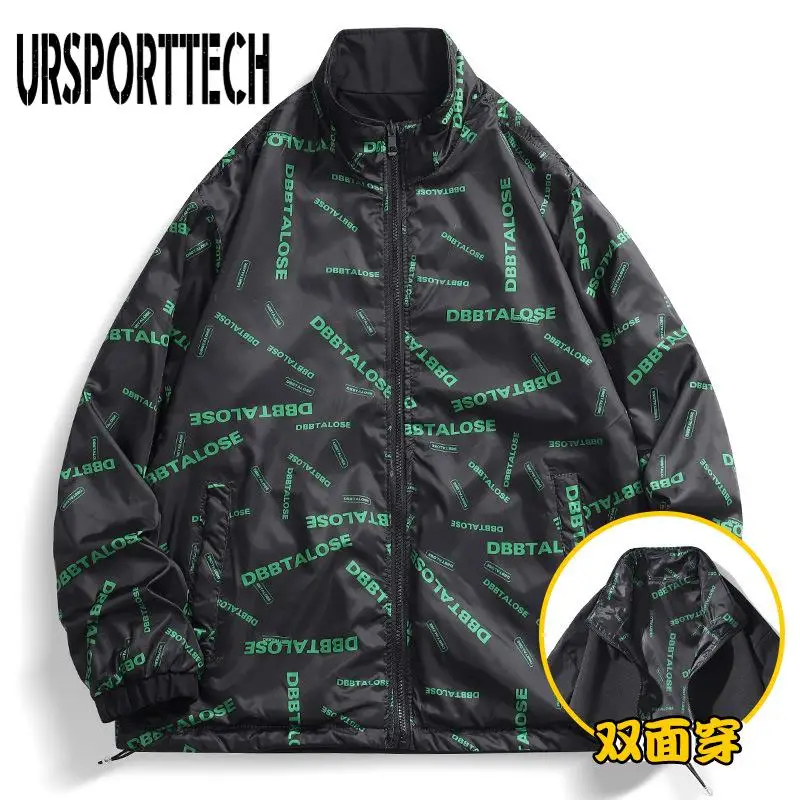 

Reversible Jacket Coats Men Two-sided Outwears Jackets Coats Male Windbreaker Cargo Jackets Coats Men Overcoat Oversized Jacket