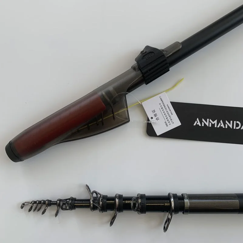 ANMANDA Ultralight High Carbon Rock Fishing Rod 4.5m5.3m Telescopic Rock Fishing Rod Black Snapper Throwing Surfcasting Pole