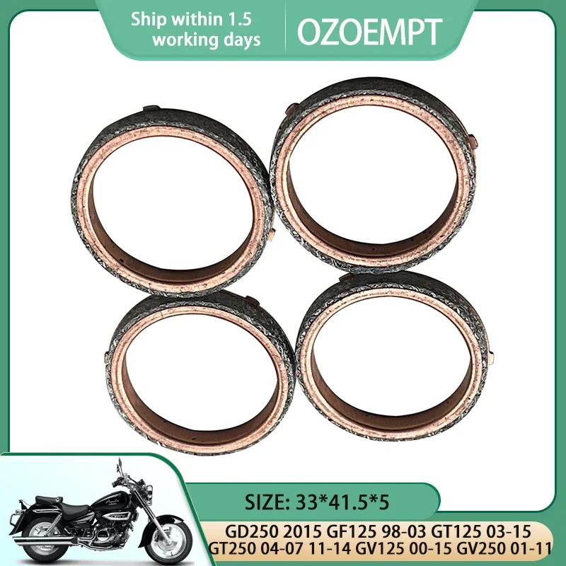 OZOEMPT 33*41.5*5 Exhaust Pipe Gasket For GD250 2015 GF125 98-03 GT125 03-15 GT250 04-07 11-14 GV125 00-15 GV250 01-11