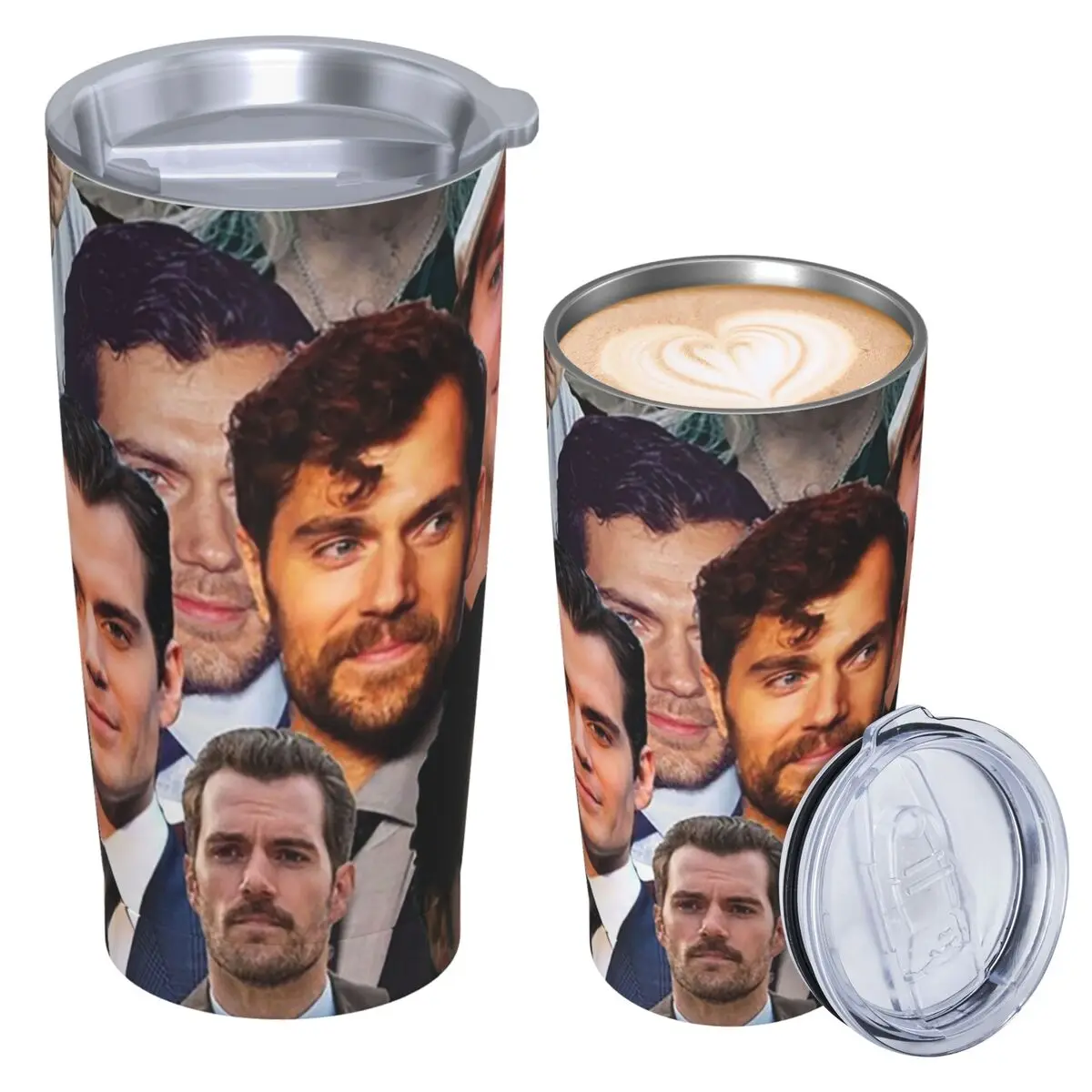Henry Cavill Photo Collage Stainless Steel Tumbler Vacuum Insulated Mugs Thermal Cold Bottle Straws With Lid 20oz