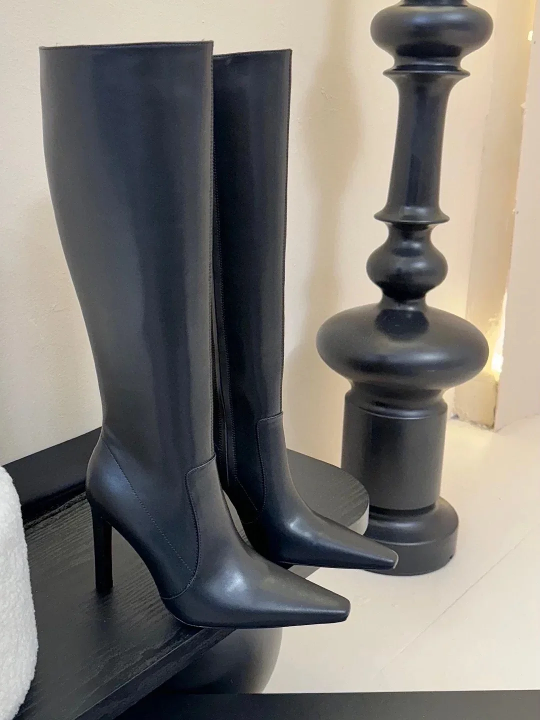 

Women Black Knee High Boots Square Toe High Heel Fall/Winter Fashion Party Office Casual Comfortable Stylish Trendy Elegant Boot