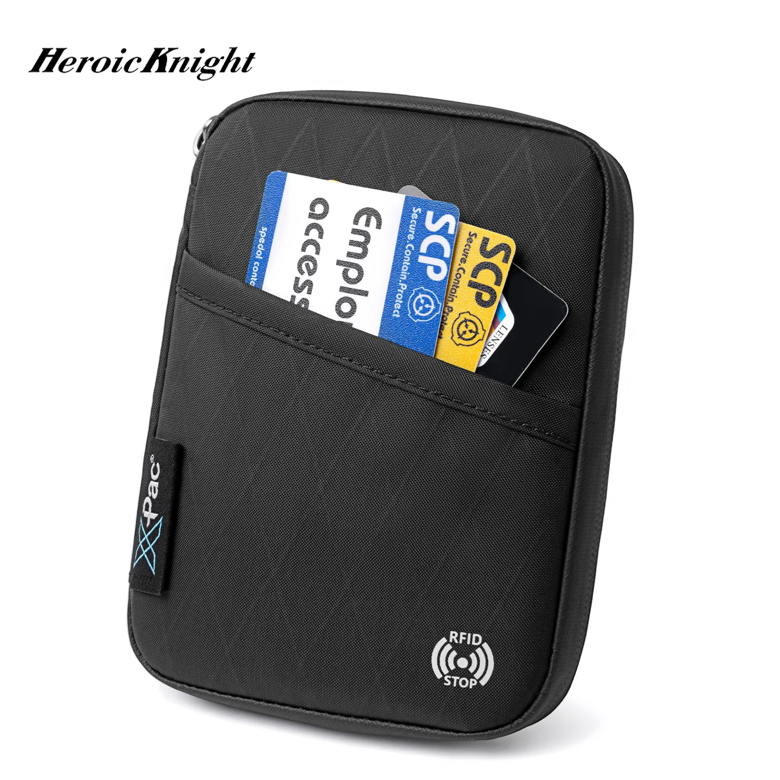 Heroic Knight Anti-Theft Travel Passport Holder X-PAC Ultra-Slim Water-Resistant Wallet Multifunctional Business Document Holder