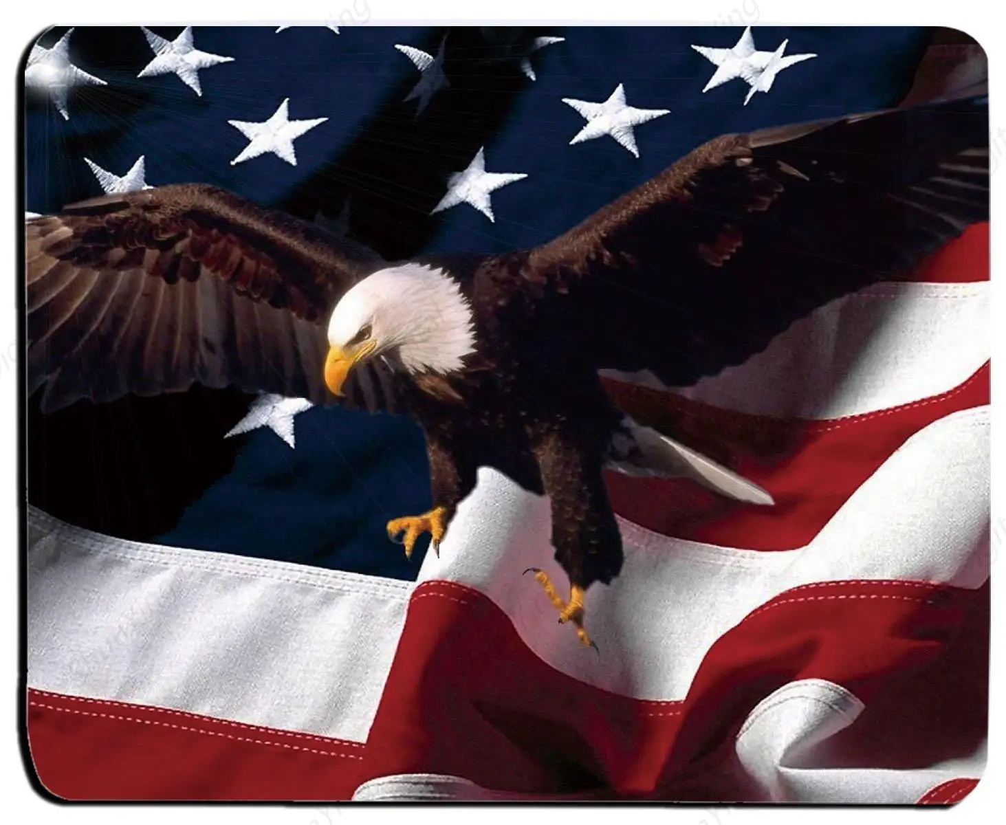 

American Flag And Bald Eagle Print Mouse Pad Rubber Anti Slip Laptop Accessories Office Supplies 25*30cm