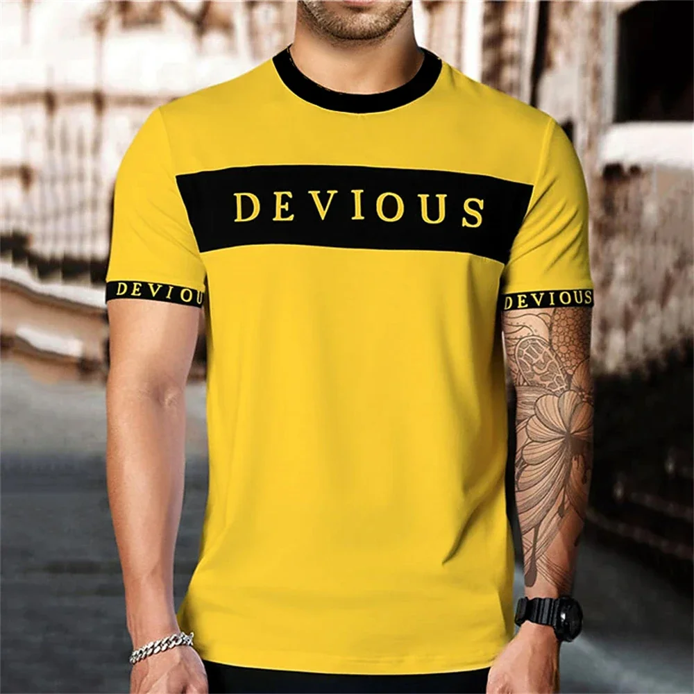 

Fashion Men's T shirt Tee Cool Shirt Letter Crew Neck 3D Print Casual Holiday Short Sleeve Graphic Print Clothing Sports Apparel
