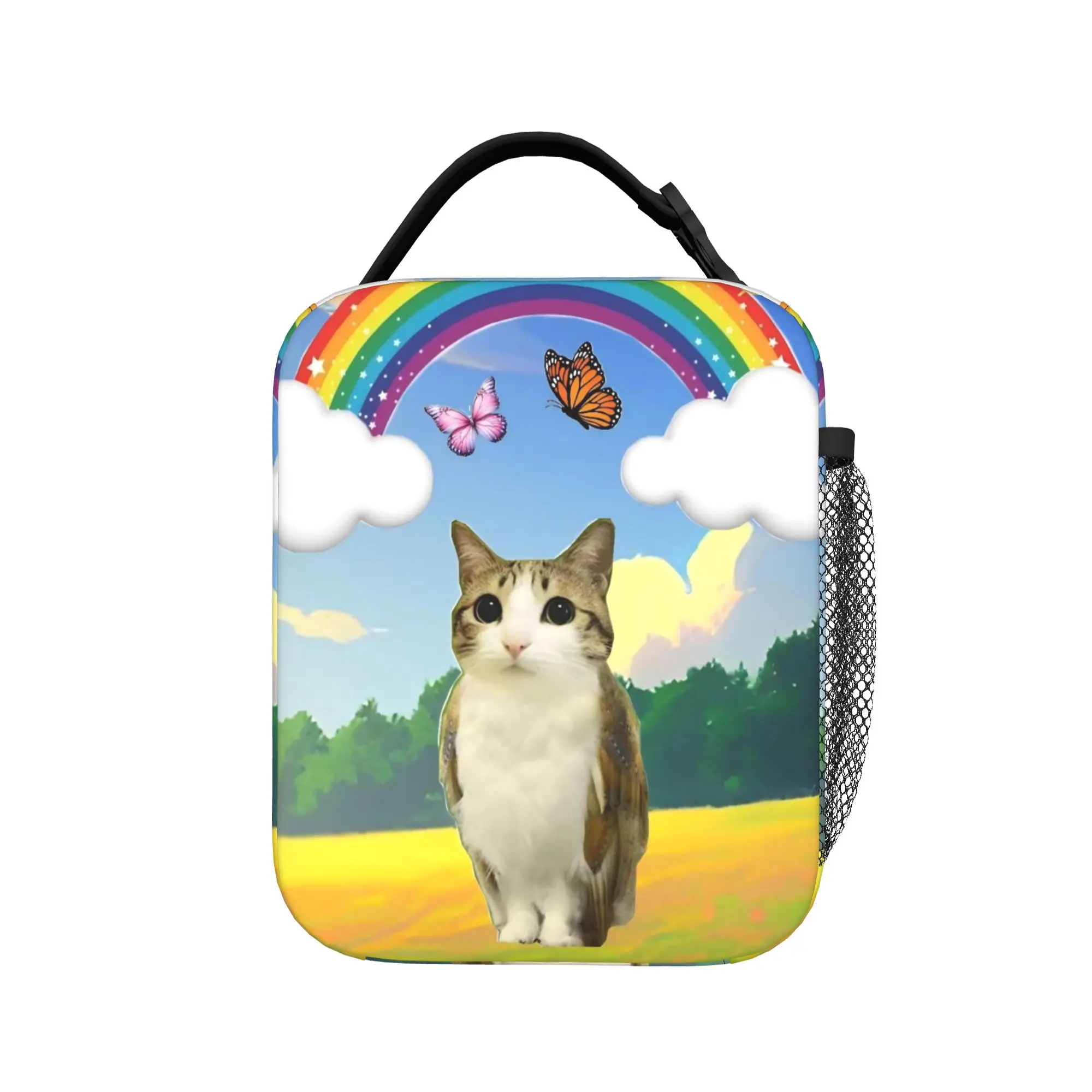 Meowl Cat Owl Meme Thermal Insulated Lunch Bags for School  Reusable Food Bag Cooler Thermal Lunch Box
