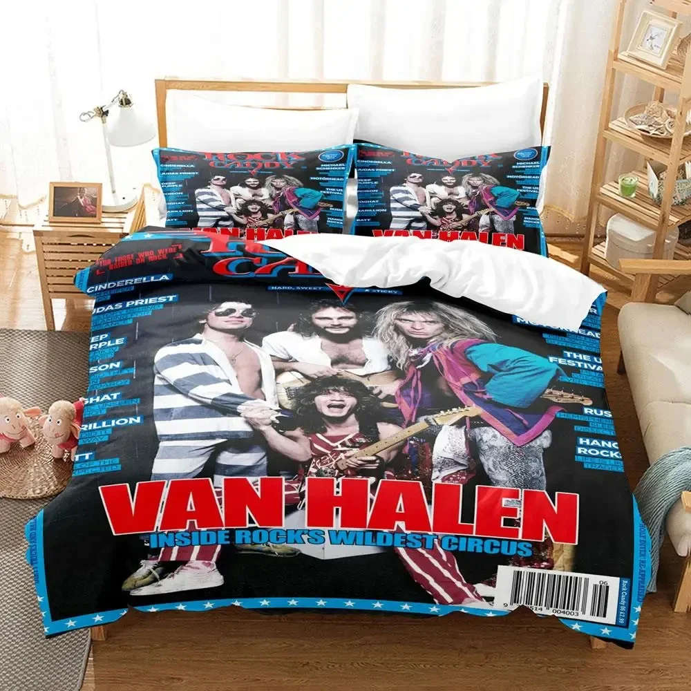 3D Print Eddie Van Halen Bedding Set Duvet Cover Bed Set Quilt Cover Pillowcase Comforter king Queen Size Boys Adult