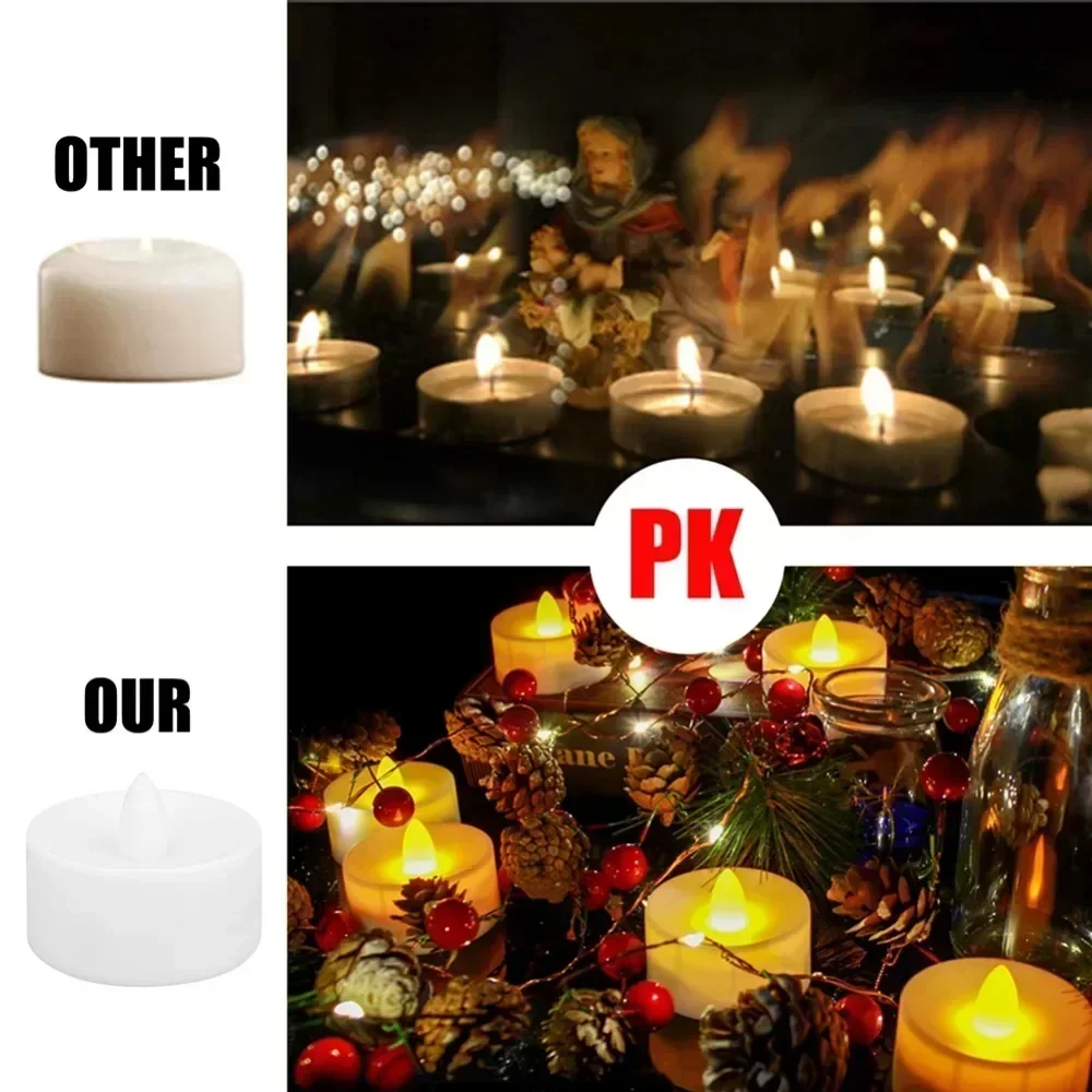 6Pcs Smokeless Candles with Remote Control Flickering Flameless LED Candles Electronic Candles Tea Lights for Christmas Wedding