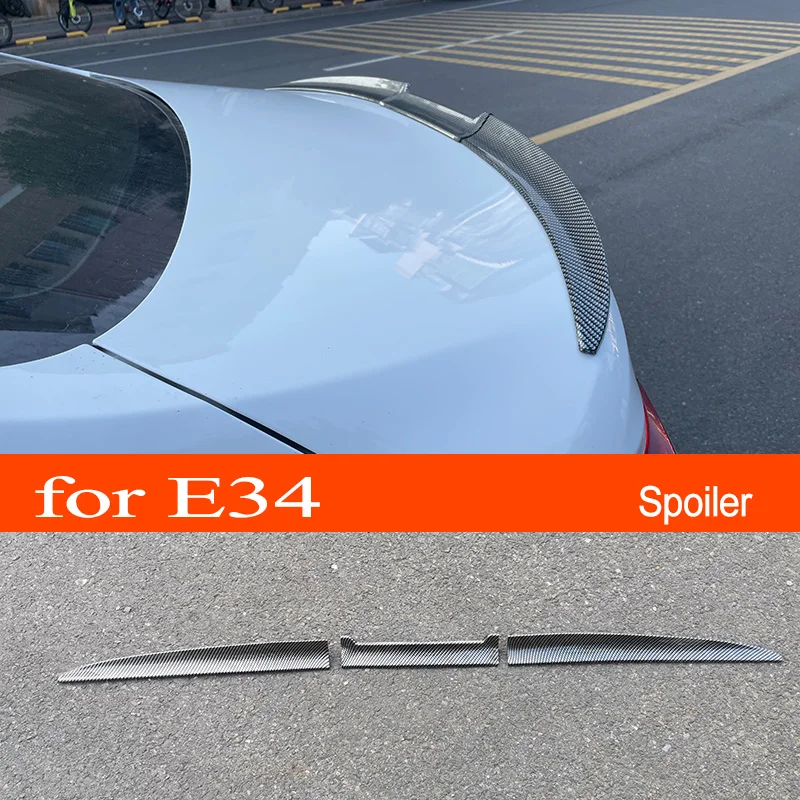 E34 3-section PVC Car Rear Trunk Wing Lip Spoiler Car Window Roof Top Spoiler for BMW 5-Series 1988-1995 E34