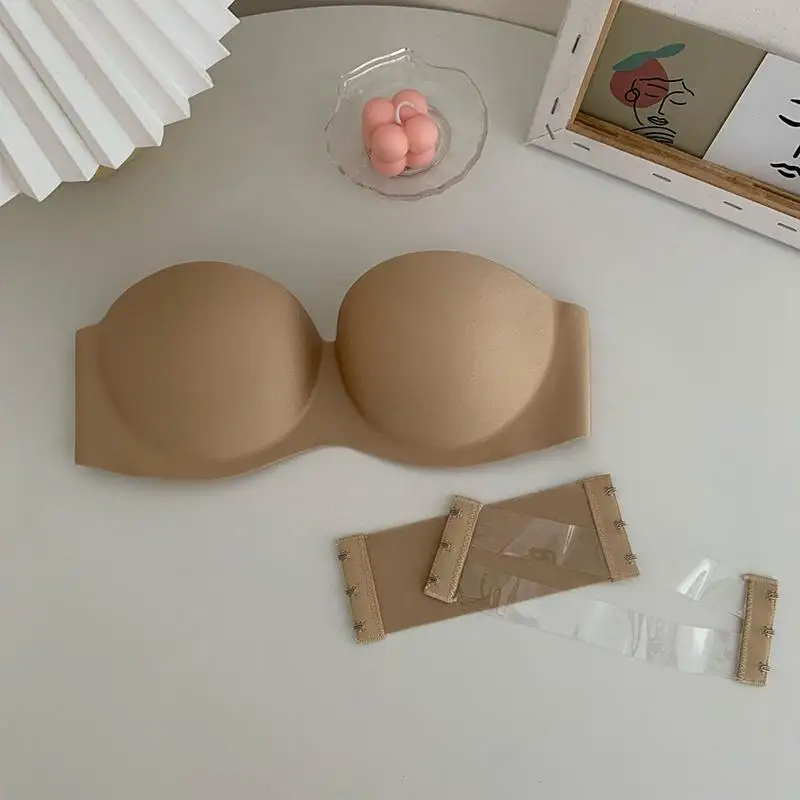 Strapless Invisible Push Up Bra Seamless Non Slip Backless Bralette Tube Top Women's Comfort Intimate Underwear image 5