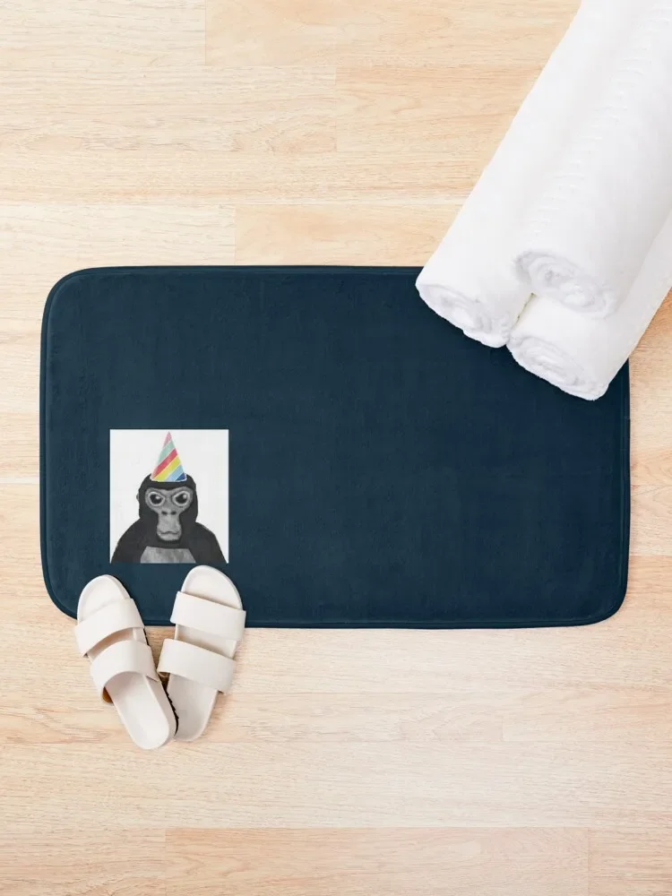 Gorilla tag monkey with birthday hat Bath Mat DoorEntrance Door Bath Carpet Mat