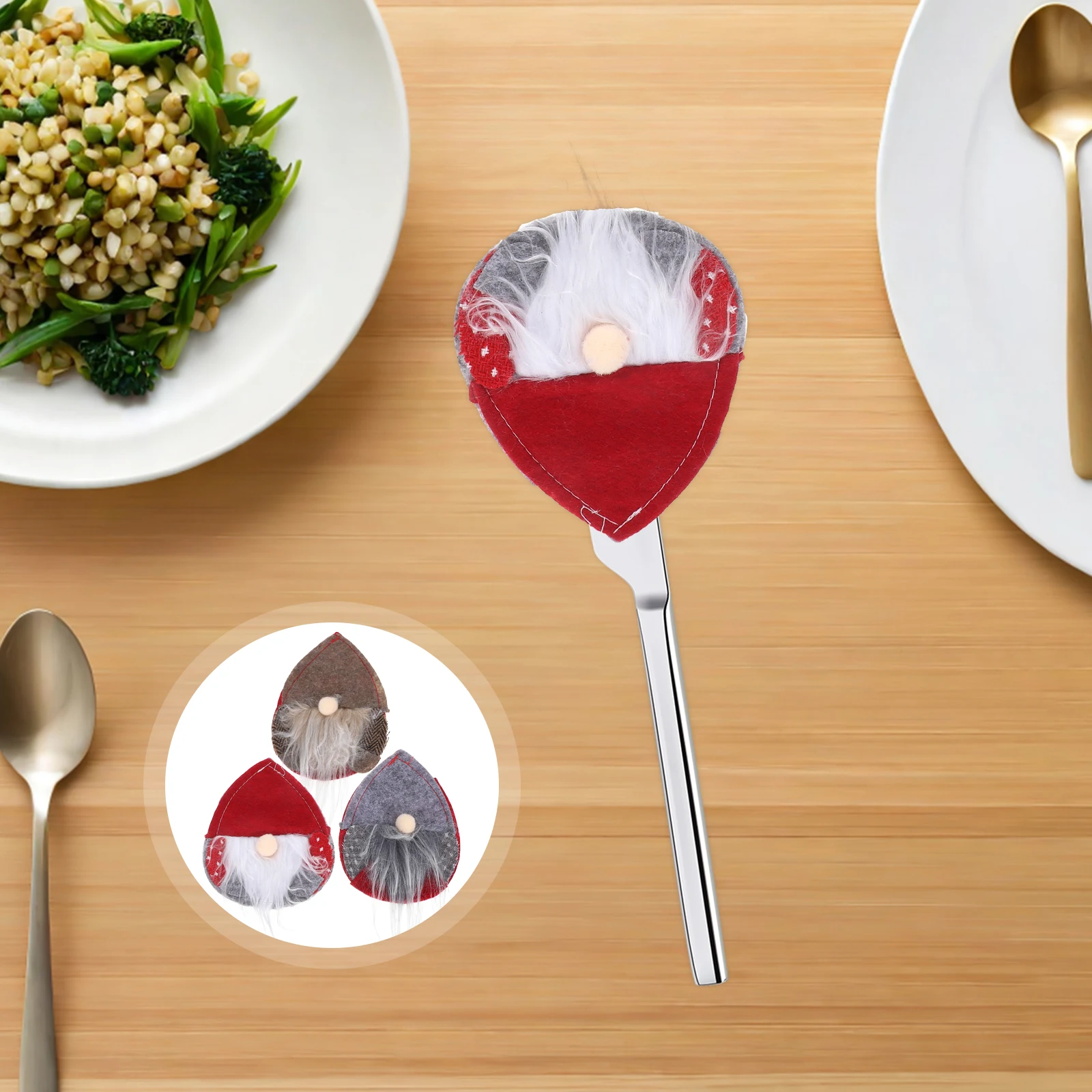 

6Pcs Christmas Cutlery Cover Premium Cloth Forest Man Pattern Tableware Holder Festive Dinner Party Decor Colorful Reusable