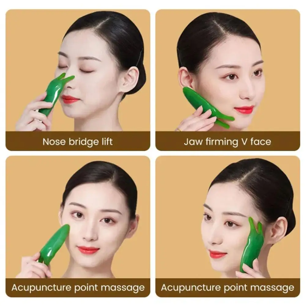 Natural Crystal Gua Sha Board Head Massage Nose Eyes Face Wrinkle Lifting Tool