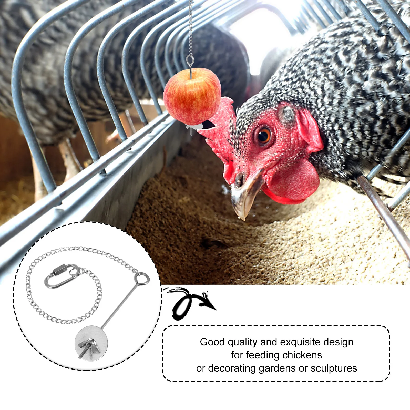 

Hanging Chicken Feeder Iron Portable Outdoor Feeding Container For Fruits Vegetables Chickens Food Holder Underslung Apparatus