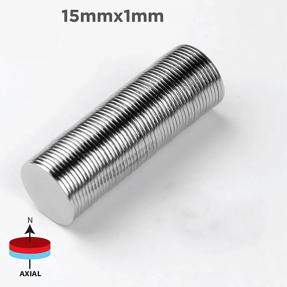 Small Round Magnets D15x1mm Mini Magnet for Cabinet Locker Thin Round Disc Magnet, Easy to Use