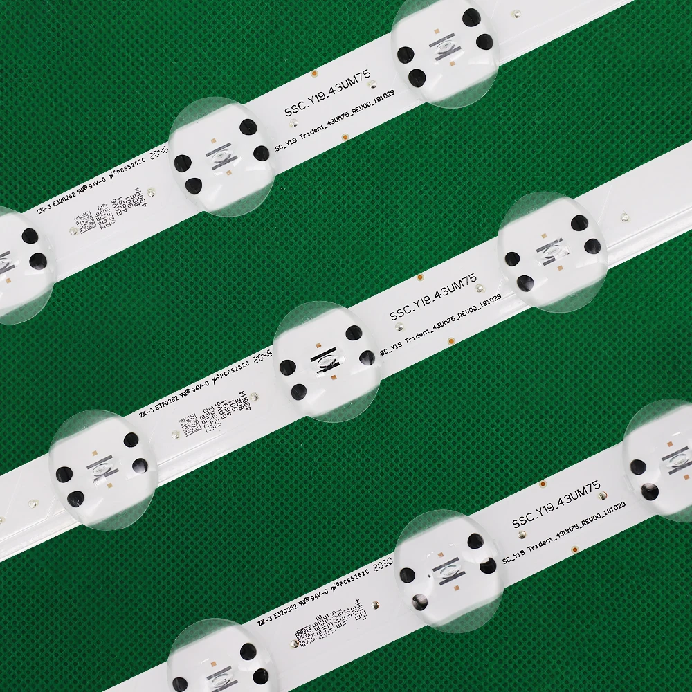 3PCS LED backlight strips apply to for  43UM7500PLA SSC_Y19_43UM75 SSC_Y19 Trident_43UM75_REV00_181029 EAV64592501 7LED 445mm