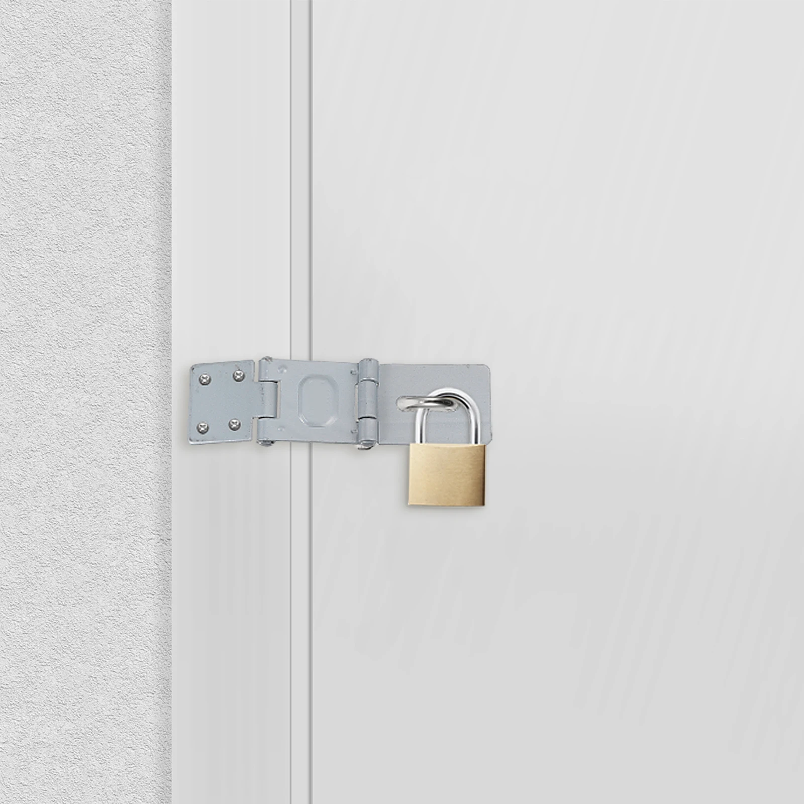 

6 pcs Iron Padlock Hasp Security Door Clasp Rust Resistant Durable Safety Lock Latch Gate Bolt Hardware Hinge Security Locks For