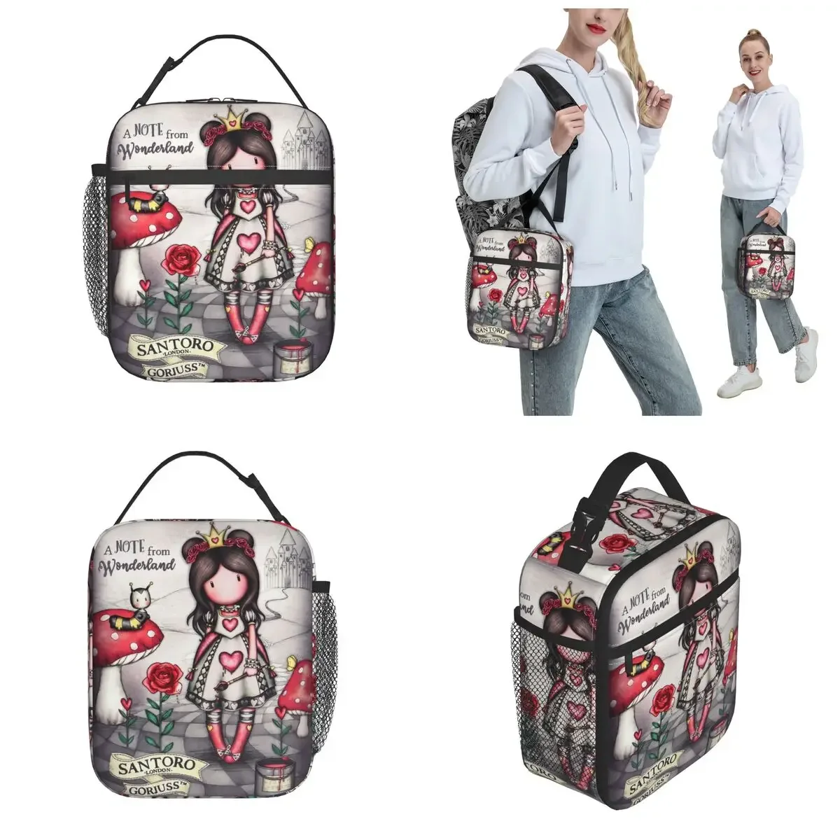 Gorjuss Accessories Insulated Lunch Tote Bag School Lunch Container Portable Casual Cooler Thermal Bento Box